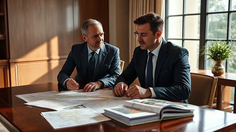 A sophisticated client having a detailed conversation with a luxury travel consultant, maps and elegant brochures spread out on a polished wooden desk, both individuals deeply engaged in thought, natural light streaming through a large window, photorealistic, professional photography, 8K, cinematic lighting, sharp focus, depth of field, shot on a high-end DSLR. A sophisticated client having a detailed conversation with a luxury travel consultant, maps and elegant brochures spread out on a polished wooden desk, both individuals deeply engaged in thought, natural light streaming through a large window, photorealistic, professional photography, 8K, cinematic lighting, sharp focus, depth of field, shot on a high-end DSLR.