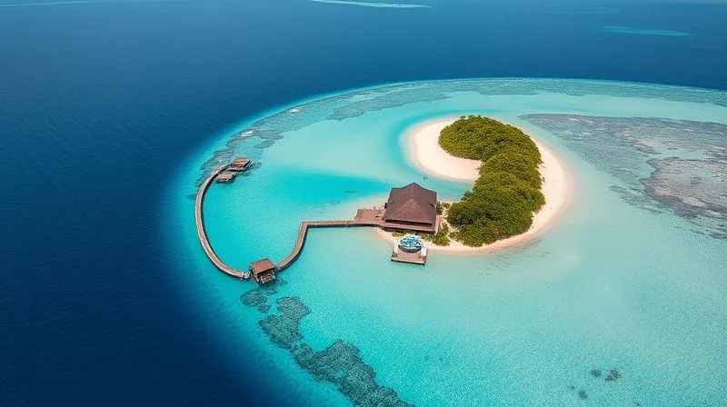 A stunning aerial view of a secluded private island in the Maldives, featuring a luxurious overwater villa connected by a private jetty to a pristine, untouched beach. The water is crystal clear turquoise, and lush green vegetation covers the island. Photorealistic, professional photography, 8K, cinematic lighting, sharp focus on the villa and island, depth of field blurring the distant ocean, shot on a high-end DSLR. A stunning aerial view of a secluded private island in the Maldives, featuring a luxurious overwater villa connected by a private jetty to a pristine, untouched beach. The water is crystal clear turquoise, and lush green vegetation covers the island. Photorealistic, professional photography, 8K, cinematic lighting, sharp focus on the villa and island, depth of field blurring the distant ocean, shot on a high-end DSLR.
