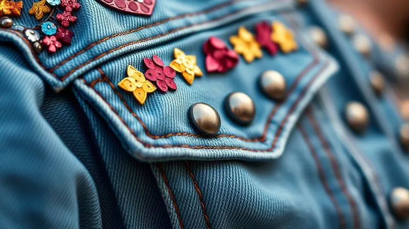Photorealistic, professional photography, 8K, cinematic lighting, sharp focus, depth of field, shot on a high-end DSLR. A close-up of a vibrant festival garment, showcasing intricate, securely sewn-on sequin patterns and robust, rust-resistant metal studs. The fabric is a durable, textured denim, and the embellishments reflect light with a subtle sparkle, emphasizing craftsmanship. Photorealistic, professional photography, 8K, cinematic lighting, sharp focus, depth of field, shot on a high-end DSLR. A close-up of a vibrant festival garment, showcasing intricate, securely sewn-on sequin patterns and robust, rust-resistant metal studs. The fabric is a durable, textured denim, and the embellishments reflect light with a subtle sparkle, emphasizing craftsmanship.
