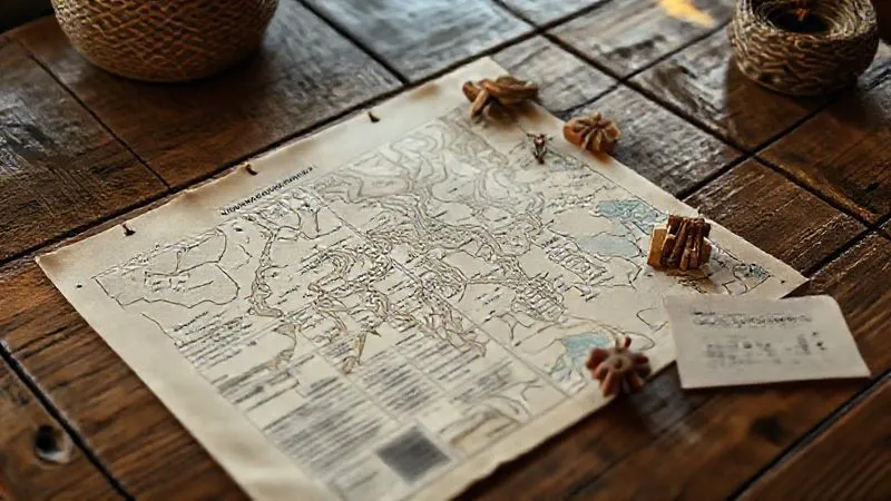 Photorealistic, professional photography, 8K, cinematic lighting, sharp focus, depth of field, shot on a high-end DSLR. A detailed itinerary laid out on a rustic wooden table, with handwritten notes, maps, and small local craft items, symbolizing a thoughtfully designed cultural immersion journey. Natural light filters in, creating a warm, inviting atmosphere, hinting at the depth and authenticity of the planned experiences. Photorealistic, professional photography, 8K, cinematic lighting, sharp focus, depth of field, shot on a high-end DSLR. A detailed itinerary laid out on a rustic wooden table, with handwritten notes, maps, and small local craft items, symbolizing a thoughtfully designed cultural immersion journey. Natural light filters in, creating a warm, inviting atmosphere, hinting at the depth and authenticity of the planned experiences.
