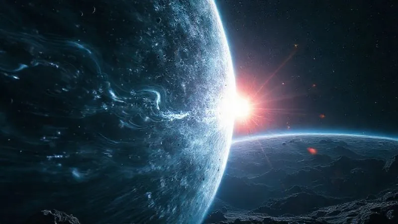 A photorealistic, professional photography, 8K image depicting two distinct types of energy waves flowing through space: one diffuse and constant (GCRs) and another more intense, localized burst (SPEs), with a stylized space habitat in the background, cinematic lighting. A photorealistic, professional photography, 8K image depicting two distinct types of energy waves flowing through space: one diffuse and constant (GCRs) and another more intense, localized burst (SPEs), with a stylized space habitat in the background, cinematic lighting.