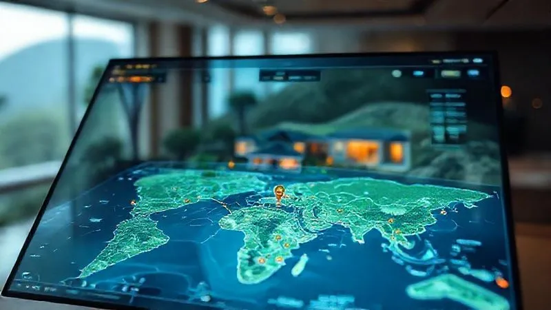 A high-tech, sleek map interface displaying a geo-fenced area around a remote, opulent villa. The screen shows data overlays and subtle indicators, implying advanced intelligence gathering. Professional photography, 8K, cinematic lighting, sharp focus on the digital map, depth of field blurring the background, shot on a high-end DSLR. A high-tech, sleek map interface displaying a geo-fenced area around a remote, opulent villa. The screen shows data overlays and subtle indicators, implying advanced intelligence gathering. Professional photography, 8K, cinematic lighting, sharp focus on the digital map, depth of field blurring the background, shot on a high-end DSLR.