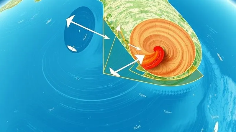 photorealistic, professional photography, 8K, cinematic lighting, sharp focus, depth of field, shot on a high-end DSLR. A detailed, multi-layered digital weather map showing wind direction arrows, speed gradients, and atmospheric pressure systems converging over a coastal region, with an overlay of tidal charts indicating high and low tides. The image is clean, informative, and visually represents complex data analysis for surf forecasting.