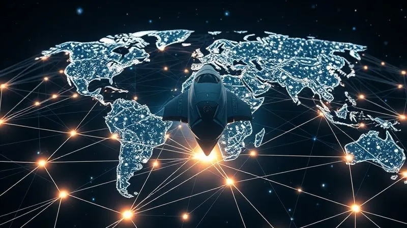 A photorealistic image of a complex global network of interconnected lines and nodes, representing international space law and regulatory bodies, converging on a stylized spacecraft. The image is clean, professional, and suggests collaboration and order. Cinematic lighting, sharp focus on the network, depth of field blurring the background, professional photography, 8K. A photorealistic image of a complex global network of interconnected lines and nodes, representing international space law and regulatory bodies, converging on a stylized spacecraft. The image is clean, professional, and suggests collaboration and order. Cinematic lighting, sharp focus on the network, depth of field blurring the background, professional photography, 8K.