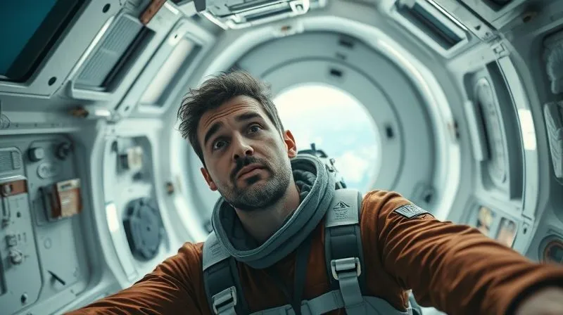 A photorealistic image depicting a space tourist inside a clean, modern LEO spacecraft module, experiencing microgravity with objects gently floating around them, while a subtle, glowing aura represents cosmic radiation in the background. Cinematic lighting, sharp focus on the tourist's slightly confused yet awed expression, 8K, depth of field, shot on a high-end DSLR. A photorealistic image depicting a space tourist inside a clean, modern LEO spacecraft module, experiencing microgravity with objects gently floating around them, while a subtle, glowing aura represents cosmic radiation in the background. Cinematic lighting, sharp focus on the tourist's slightly confused yet awed expression, 8K, depth of field, shot on a high-end DSLR.