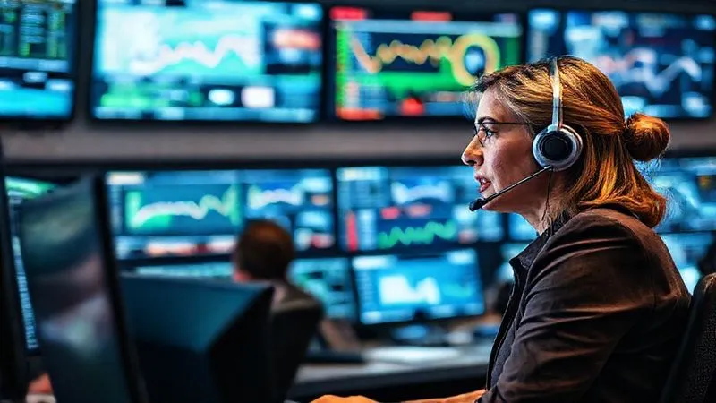 A photorealistic image of a crisis communication team in a modern control room, focused on multiple screens displaying real-time data and news feeds. The team leader, a professional woman, is speaking calmly into a headset, conveying a sense of controlled urgency and empathy. Cinematic lighting, sharp focus on the human interaction, depth of field blurring the complex background, 8K hyper-detailed, professional photography, shot on a high-end DSLR. A photorealistic image of a crisis communication team in a modern control room, focused on multiple screens displaying real-time data and news feeds. The team leader, a professional woman, is speaking calmly into a headset, conveying a sense of controlled urgency and empathy. Cinematic lighting, sharp focus on the human interaction, depth of field blurring the complex background, 8K hyper-detailed, professional photography, shot on a high-end DSLR.