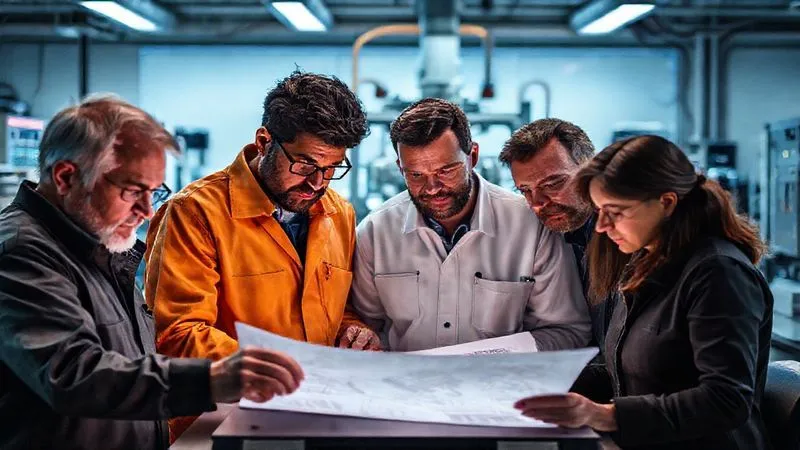 A photorealistic image of a diverse team of investigators, including engineers and data analysts, meticulously examining complex schematics and holographic projections of spacecraft systems in a high-tech lab. Their expressions are serious and focused, conveying dedication to uncovering the truth. Cinematic lighting, sharp focus on the collaborative effort, depth of field blurring the background equipment, 8K hyper-detailed, professional photography, shot on a high-end DSLR. A photorealistic image of a diverse team of investigators, including engineers and data analysts, meticulously examining complex schematics and holographic projections of spacecraft systems in a high-tech lab. Their expressions are serious and focused, conveying dedication to uncovering the truth. Cinematic lighting, sharp focus on the collaborative effort, depth of field blurring the background equipment, 8K hyper-detailed, professional photography, shot on a high-end DSLR.