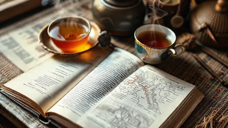A photorealistic, professional photography, 8K, cinematic lighting, sharp focus, depth of field shot on a high-end DSLR, depicting an open book with detailed ethnographic notes and maps of a remote festival location, surrounded by traditional artifacts and a steaming cup of local tea, suggesting deep preparatory research. A photorealistic, professional photography, 8K, cinematic lighting, sharp focus, depth of field shot on a high-end DSLR, depicting an open book with detailed ethnographic notes and maps of a remote festival location, surrounded by traditional artifacts and a steaming cup of local tea, suggesting deep preparatory research.