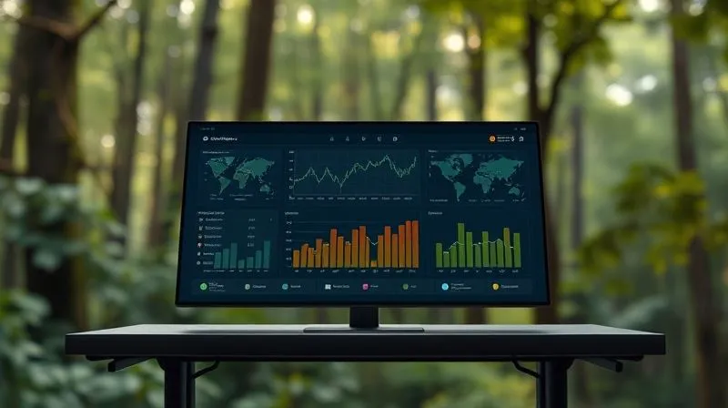 A photorealistic, professional photography, 8K, cinematic lighting, sharp focus, depth of field, shot on a high-end DSLR, of a sleek, minimalist dashboard displaying real-time environmental data with charts and graphs, overlaid with a subtle, blurred background of a thriving forest, conveying continuous monitoring and data-driven sustainability efforts. A photorealistic, professional photography, 8K, cinematic lighting, sharp focus, depth of field, shot on a high-end DSLR, of a sleek, minimalist dashboard displaying real-time environmental data with charts and graphs, overlaid with a subtle, blurred background of a thriving forest, conveying continuous monitoring and data-driven sustainability efforts.