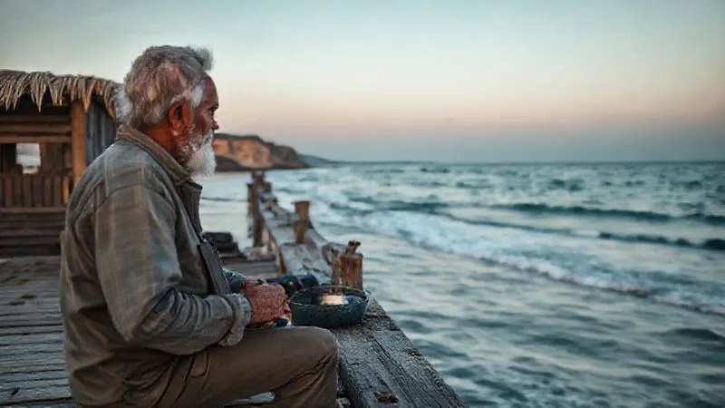 A photorealistic, professional photography, 8K, cinematic lighting, sharp focus, depth of field, shot on a high-end DSLR, of a luxury travel advisor having a discreet conversation with a wise, experienced local fisherman by a rustic pier, with a backdrop of a remote, untouched coastline at dawn, conveying deep local intelligence gathering. A photorealistic, professional photography, 8K, cinematic lighting, sharp focus, depth of field, shot on a high-end DSLR, of a luxury travel advisor having a discreet conversation with a wise, experienced local fisherman by a rustic pier, with a backdrop of a remote, untouched coastline at dawn, conveying deep local intelligence gathering.