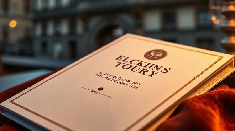 A photorealistic close-up of a perfectly polished, custom-designed itinerary booklet for a luxury culinary tour, with elegant typography and a subtle embossed logo, resting on a rich velvet cloth. The background is softly blurred with hints of a historical European city. Professional photography, 8K, cinematic lighting, sharp focus, depth of field. A photorealistic close-up of a perfectly polished, custom-designed itinerary booklet for a luxury culinary tour, with elegant typography and a subtle embossed logo, resting on a rich velvet cloth. The background is softly blurred with hints of a historical European city. Professional photography, 8K, cinematic lighting, sharp focus, depth of field.