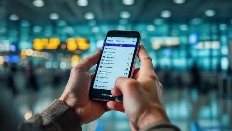A close-up, photorealistic shot of a person's hands holding a smartphone displaying an emergency contact list or a disability advocacy website, with a blurred airport terminal background. Cinematic lighting, sharp focus on the phone screen and hands, depth of field, 8K hyper-detailed, shot on a high-end DSLR. A close-up, photorealistic shot of a person's hands holding a smartphone displaying an emergency contact list or a disability advocacy website, with a blurred airport terminal background. Cinematic lighting, sharp focus on the phone screen and hands, depth of field, 8K hyper-detailed, shot on a high-end DSLR.