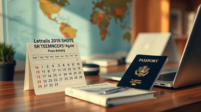 Photorealistic, professional photography, 8K, cinematic lighting, sharp focus, depth of field, shot on a high-end DSLR. A highly organized desk with a calendar showing 'Out of Office' dates, a passport, a minimalist travel guide, and a closed laptop. The scene is bathed in calm, natural light, conveying preparation and anticipation for a journey. There's a subtle depth of field with a world map slightly blurred in the background. Photorealistic, professional photography, 8K, cinematic lighting, sharp focus, depth of field, shot on a high-end DSLR. A highly organized desk with a calendar showing 'Out of Office' dates, a passport, a minimalist travel guide, and a closed laptop. The scene is bathed in calm, natural light, conveying preparation and anticipation for a journey. There's a subtle depth of field with a world map slightly blurred in the background.