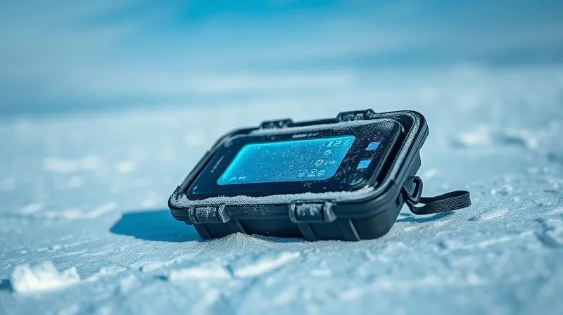 photorealistic, professional photography, 8K, cinematic lighting, sharp focus, depth of field, shot on a high-end DSLR, a close-up of a high-tech portable battery pack, frost-covered and emitting a faint blue glow, nestled within a rugged, insulated case on a cracked ice floe, with a blurred backdrop of a vast, frozen arctic landscape under a cold, clear sky, symbolizing the battle against extreme cold for power. photorealistic, professional photography, 8K, cinematic lighting, sharp focus, depth of field, shot on a high-end DSLR, a close-up of a high-tech portable battery pack, frost-covered and emitting a faint blue glow, nestled within a rugged, insulated case on a cracked ice floe, with a blurred backdrop of a vast, frozen arctic landscape under a cold, clear sky, symbolizing the battle against extreme cold for power.
