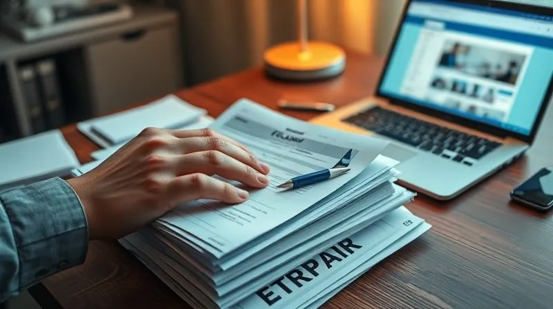 photorealistic, professional photography, 8K, cinematic lighting, sharp focus, depth of field, shot on a high-end DSLR. A person's hands, with a determined expression, meticulously organizing a stack of documents, photos, and a repair estimate for a damaged custom mobility scooter on a desk, with a laptop open to an airline's claims portal in the background. The scene conveys focus and careful preparation. photorealistic, professional photography, 8K, cinematic lighting, sharp focus, depth of field, shot on a high-end DSLR. A person's hands, with a determined expression, meticulously organizing a stack of documents, photos, and a repair estimate for a damaged custom mobility scooter on a desk, with a laptop open to an airline's claims portal in the background. The scene conveys focus and careful preparation.