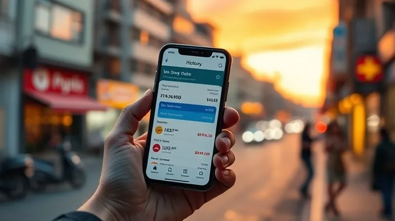photorealistic, professional photography, 8K, cinematic lighting, sharp focus, depth of field, shot on a high-end DSLR. A hand holding a smartphone, displaying a banking app with a transaction history, overlaid on a blurred background of a foreign city street at dusk, conveying financial management during unforeseen circumstances. photorealistic, professional photography, 8K, cinematic lighting, sharp focus, depth of field, shot on a high-end DSLR. A hand holding a smartphone, displaying a banking app with a transaction history, overlaid on a blurred background of a foreign city street at dusk, conveying financial management during unforeseen circumstances.