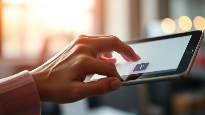 A photorealistic, professional photography, 8K, cinematic lighting, sharp focus, depth of field, shot on a high-end DSLR, of a seamless digital journey: a hand interacting with a sleek, user-friendly booking interface on a tablet, with a clear progress bar and minimal friction, representing an optimized sales funnel and booking process.